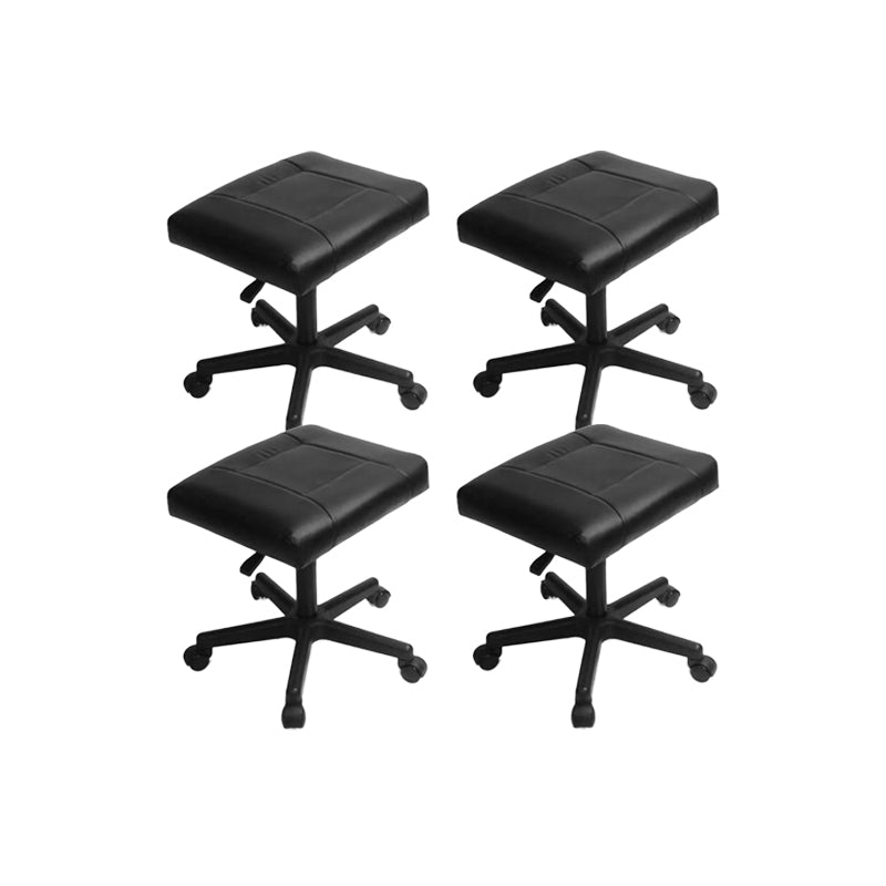 Moderner Schreibtischstuhl Leder -Computerstuhl Armless Office Stuhl in Schwarz