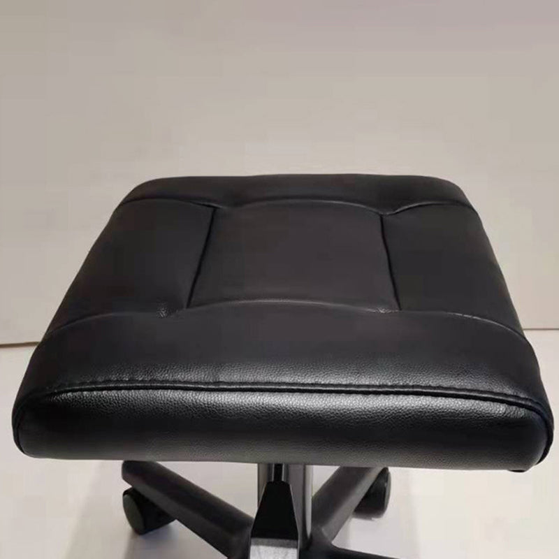 Moderner Schreibtischstuhl Leder -Computerstuhl Armless Office Stuhl in Schwarz