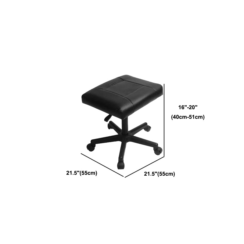 Moderner Schreibtischstuhl Leder -Computerstuhl Armless Office Stuhl in Schwarz