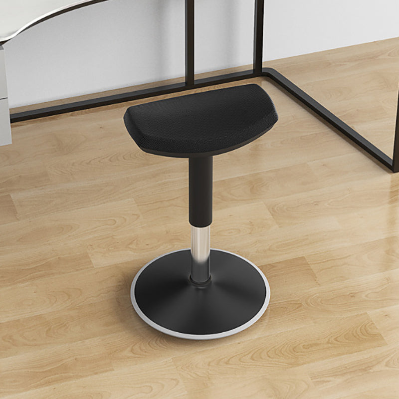 Modern Desk Chair Adjustable Chair Armless Upholstered Office Chair in Black 1 Piece Clearhalo 'furn' 'furn_office_chair' 'Furniture' 'Office Chairs' 'Office Furniture' 'office_chair' 6046890