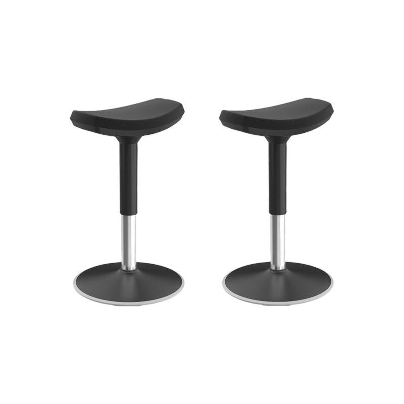 Modern Desk Chair Adjustable Chair Armless Upholstered Office Chair in Black 2 Piece Set Clearhalo 'furn' 'furn_office_chair' 'Furniture' 'Office Chairs' 'Office Furniture' 'office_chair' 6046891