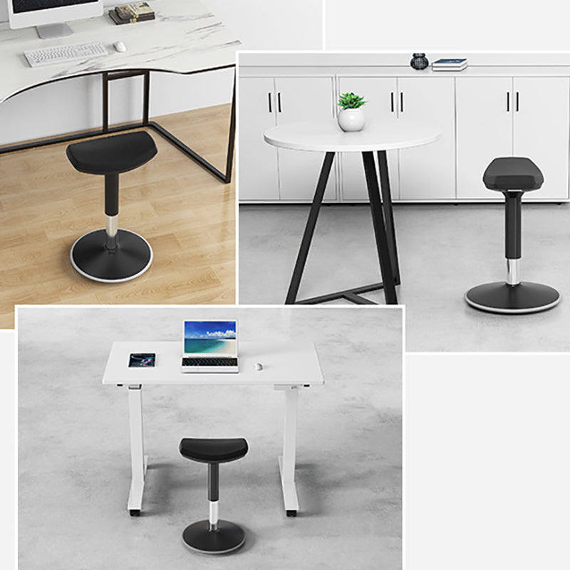 Modern Desk Chair Adjustable Chair Armless Upholstered Office Chair in Black Clearhalo 'furn' 'furn_office_chair' 'Furniture' 'Office Chairs' 'Office Furniture' 'office_chair' 6046897