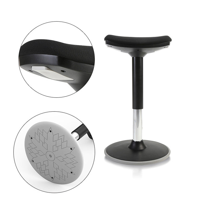 Modern Desk Chair Adjustable Chair Armless Upholstered Office Chair in Black Clearhalo 'furn' 'furn_office_chair' 'Furniture' 'Office Chairs' 'Office Furniture' 'office_chair' 6046899