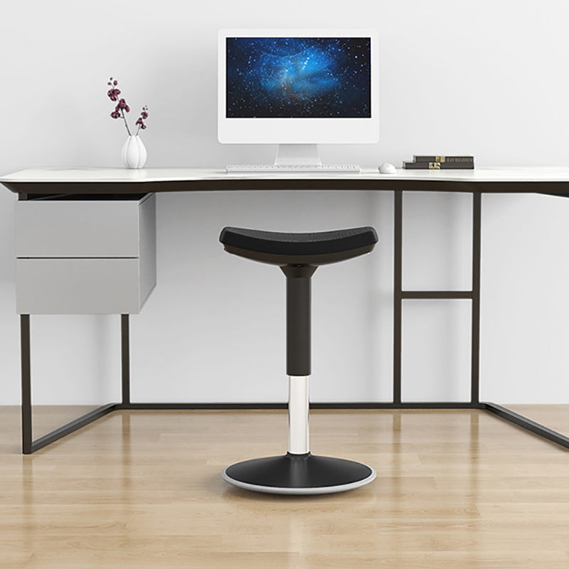 Modern Desk Chair Adjustable Chair Armless Upholstered Office Chair in Black Clearhalo 'furn' 'furn_office_chair' 'Furniture' 'Office Chairs' 'Office Furniture' 'office_chair' 6046902