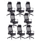 Contemporary Arm Chair Fixed Arm Adjustable Seat Height Swivel Footrest Black Office Chair 8 Piece Set Clearhalo 'furn' 'furn_office_chair' 'Furniture' 'Office Chairs' 'Office Furniture' 'office_chair' 6046965