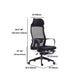Contemporary Arm Chair Fixed Arm Adjustable Seat Height Swivel Footrest Black Office Chair Clearhalo 'furn' 'furn_office_chair' 'Furniture' 'Office Chairs' 'Office Furniture' 'office_chair' 6046971