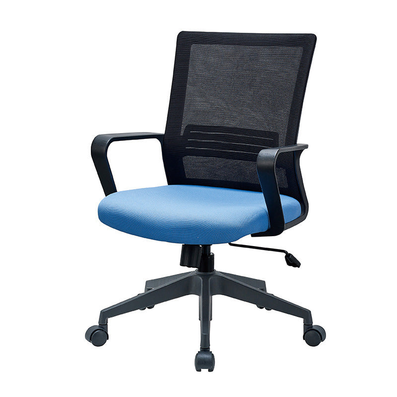 Modern Desk Chair Mesh Computer Chair Fixed Arm Office Chair Blue 1 Piece Clearhalo 'furn' 'furn_office_chair' 'Furniture' 'Office Chairs' 'Office Furniture' 'office_chair' 6046978