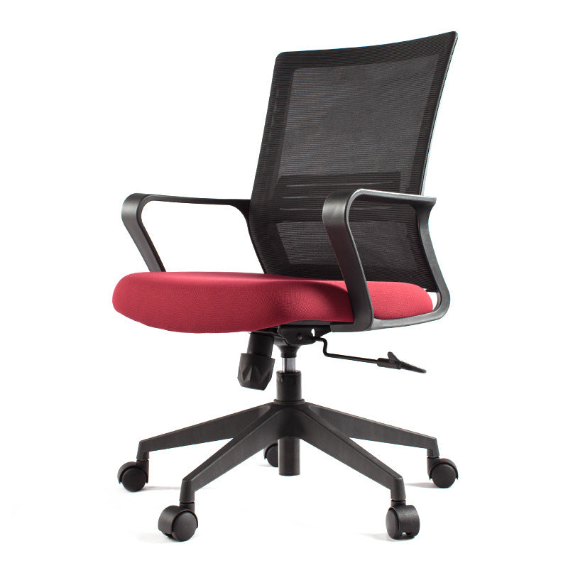 Modern Desk Chair Mesh Computer Chair Fixed Arm Office Chair Red 1 Piece Clearhalo 'furn' 'furn_office_chair' 'Furniture' 'Office Chairs' 'Office Furniture' 'office_chair' 6046980