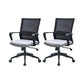 Modern Desk Chair Mesh Computer Chair Fixed Arm Office Chair Gray 2 Piece Set Clearhalo 'furn' 'furn_office_chair' 'Furniture' 'Office Chairs' 'Office Furniture' 'office_chair' 6046981