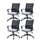 Modern Desk Chair Mesh Computer Chair Fixed Arm Office Chair Gray 4 Piece Set Clearhalo 'furn' 'furn_office_chair' 'Furniture' 'Office Chairs' 'Office Furniture' 'office_chair' 6046983