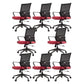Modern Desk Chair Mesh Computer Chair Fixed Arm Office Chair Red 8 Piece Set Clearhalo 'furn' 'furn_office_chair' 'Furniture' 'Office Chairs' 'Office Furniture' 'office_chair' 6046992