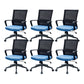 Modern Desk Chair Mesh Computer Chair Fixed Arm Office Chair Blue 6 Piece Set Clearhalo 'furn' 'furn_office_chair' 'Furniture' 'Office Chairs' 'Office Furniture' 'office_chair' 6046995