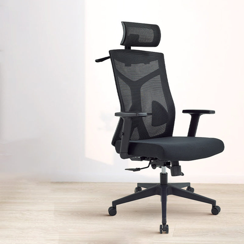 Silla de escritorio moderna Silla de malla para computadora Silla de oficina ergonómica en negro/gris