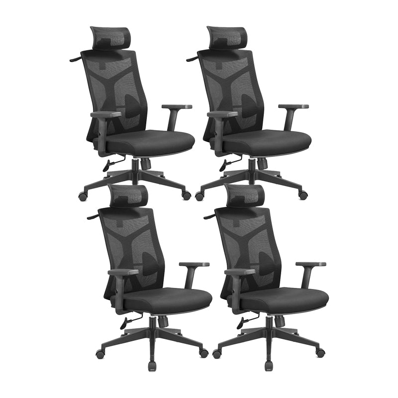 Silla de escritorio moderna Silla de malla para computadora Silla de oficina ergonómica en negro/gris