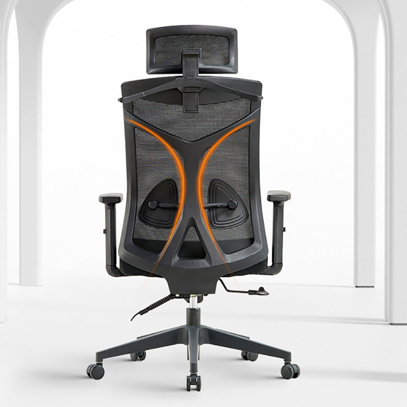 Silla de escritorio moderna Silla de malla para computadora Silla de oficina ergonómica en negro/gris