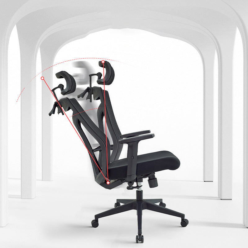 Silla de escritorio moderna Silla de malla para computadora Silla de oficina ergonómica en negro/gris