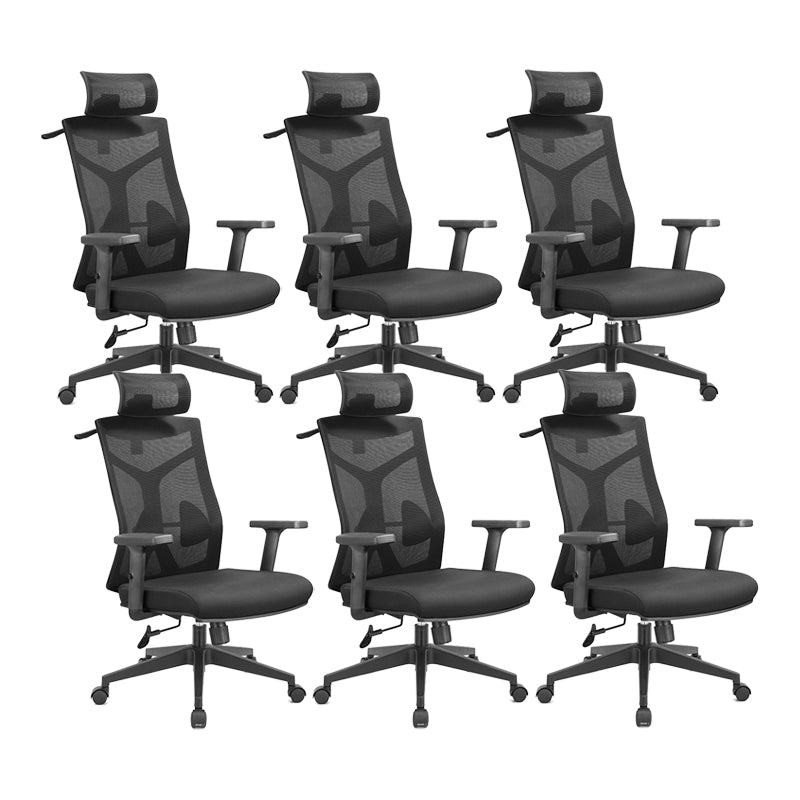 Silla de escritorio moderna Silla de malla para computadora Silla de oficina ergonómica en negro/gris