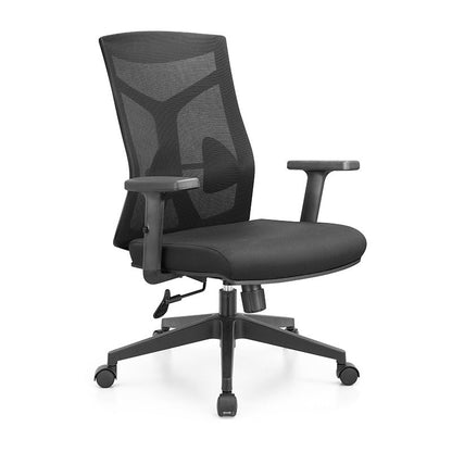 Silla de escritorio moderna Silla de malla para computadora Silla de oficina ergonómica en negro/gris