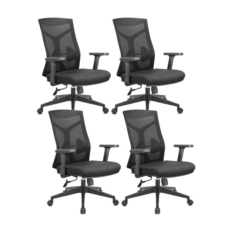Silla de escritorio moderna Silla de malla para computadora Silla de oficina ergonómica en negro/gris