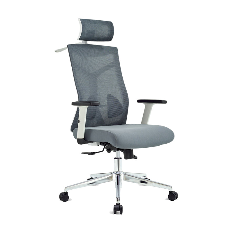 Silla de escritorio moderna Silla de malla para computadora Silla de oficina ergonómica en negro/gris