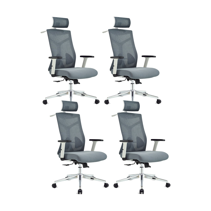 Silla de escritorio moderna Silla de malla para computadora Silla de oficina ergonómica en negro/gris