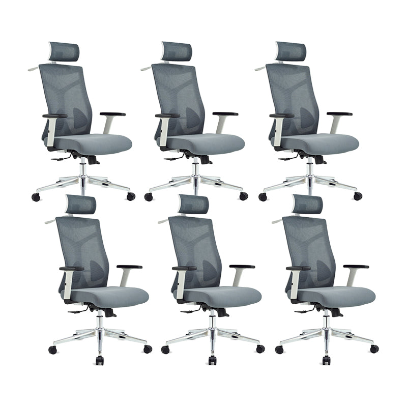 Silla de escritorio moderna Silla de malla para computadora Silla de oficina ergonómica en negro/gris