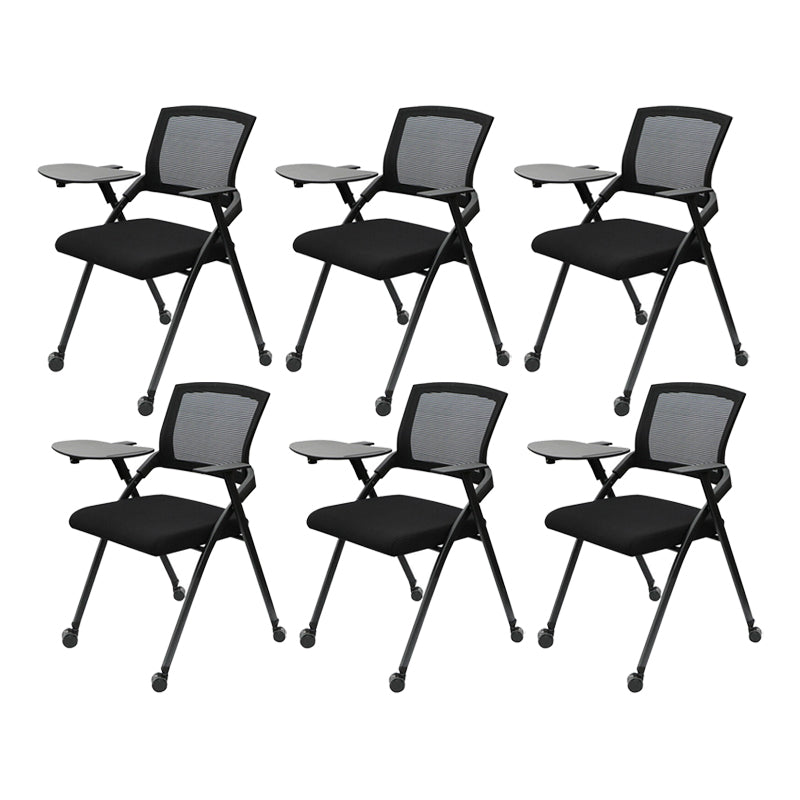 Contemporary Guest Chair Mid-Back Ergonomic Conference Chair With Writing Pad 6 Piece Set Casters Included Clearhalo 'furn' 'furn_office_chair' 'Furniture' 'Office Chairs' 'Office Furniture' 'office_chair' 6047093