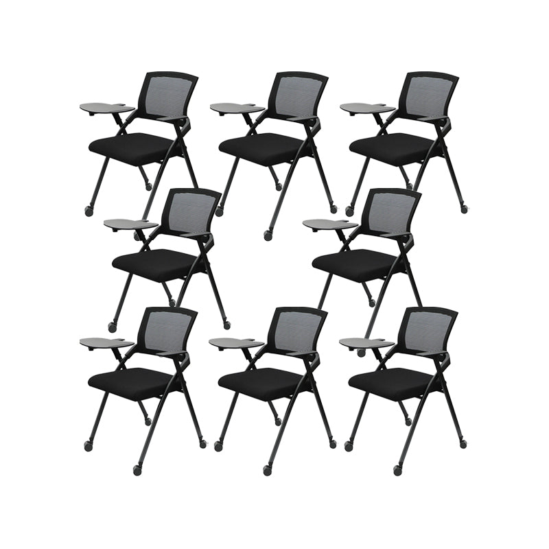 Contemporary Guest Chair Mid-Back Ergonomic Conference Chair With Writing Pad 8 Piece Set Casters Included Clearhalo 'furn' 'furn_office_chair' 'Furniture' 'Office Chairs' 'Office Furniture' 'office_chair' 6047094