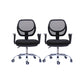 Contemporary Arm Chair Fixed Arm Adjustable Seat Height Swivel Office Chair 2 Piece Set Metal Clearhalo 'furn' 'furn_office_chair' 'Furniture' 'Office Chairs' 'Office Furniture' 'office_chair' 6047111