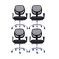 Contemporary Arm Chair Fixed Arm Adjustable Seat Height Swivel Office Chair 4 Piece Set Metal Clearhalo 'furn' 'furn_office_chair' 'Furniture' 'Office Chairs' 'Office Furniture' 'office_chair' 6047112