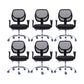 Contemporary Arm Chair Fixed Arm Adjustable Seat Height Swivel Office Chair 6 Piece Set Metal Clearhalo 'furn' 'furn_office_chair' 'Furniture' 'Office Chairs' 'Office Furniture' 'office_chair' 6047115