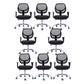 Contemporary Arm Chair Fixed Arm Adjustable Seat Height Swivel Office Chair 8 Piece Set Metal Clearhalo 'furn' 'furn_office_chair' 'Furniture' 'Office Chairs' 'Office Furniture' 'office_chair' 6047116