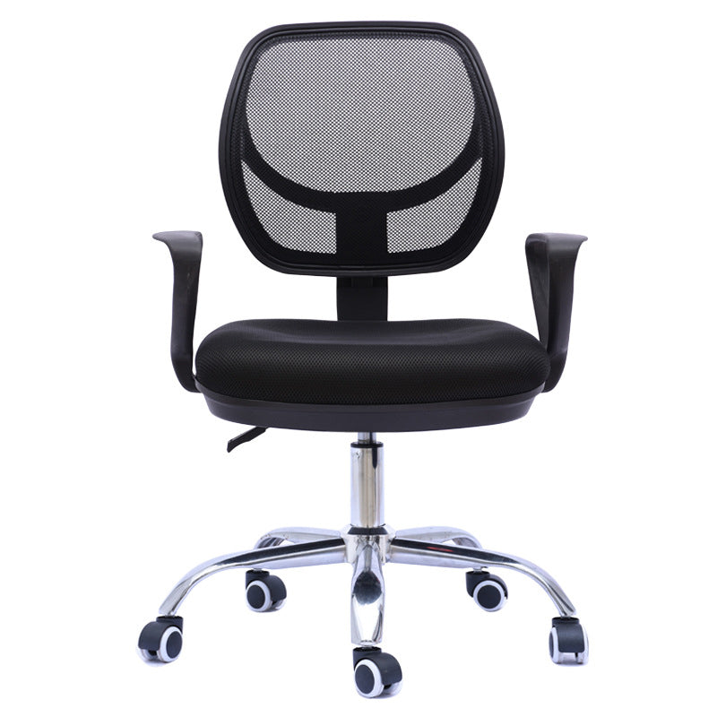 Contemporary Arm Chair Fixed Arm Adjustable Seat Height Swivel Office Chair 1 Piece Metal Clearhalo 'furn' 'furn_office_chair' 'Furniture' 'Office Chairs' 'Office Furniture' 'office_chair' 6047119