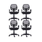 Contemporary Arm Chair Fixed Arm Adjustable Seat Height Swivel Office Chair 4 Piece Set Nylon Clearhalo 'furn' 'furn_office_chair' 'Furniture' 'Office Chairs' 'Office Furniture' 'office_chair' 6047121