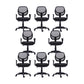 Contemporary Arm Chair Fixed Arm Adjustable Seat Height Swivel Office Chair 8 Piece Set Nylon Clearhalo 'furn' 'furn_office_chair' 'Furniture' 'Office Chairs' 'Office Furniture' 'office_chair' 6047124