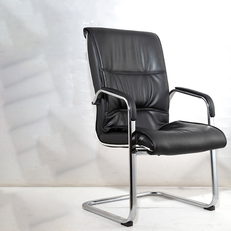 Contemporary Ergonomic Office Chair Mid-Back No Wheels Guest Chair Clearhalo 'furn' 'furn_office_chair' 'Furniture' 'Office Chairs' 'Office Furniture' 'office_chair' 6047141