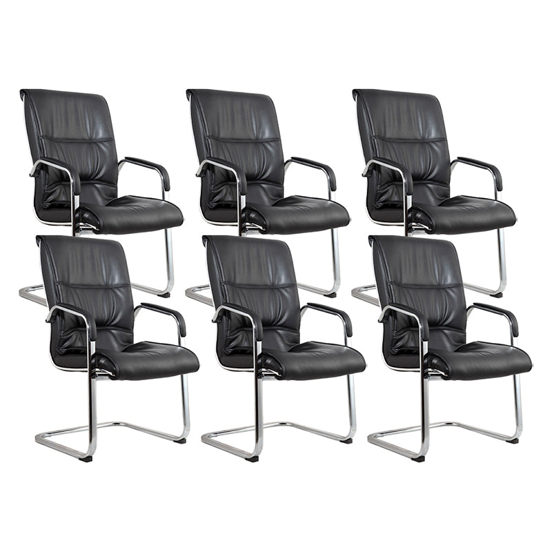 Contemporary Ergonomic Office Chair Mid-Back No Wheels Guest Chair 6 Piece Set Clearhalo 'furn' 'furn_office_chair' 'Furniture' 'Office Chairs' 'Office Furniture' 'office_chair' 6047142