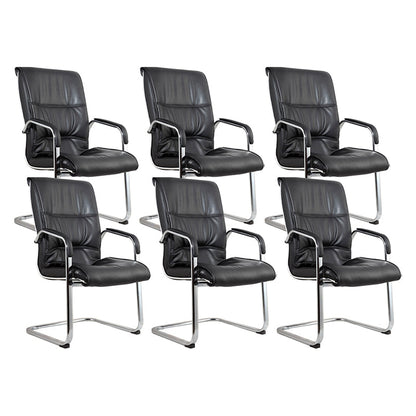 Contemporary Ergonomic Office Chair Mid-Back No Wheels Guest Chair 6 Piece Set Clearhalo 'furn' 'furn_office_chair' 'Furniture' 'Office Chairs' 'Office Furniture' 'office_chair' 6047142