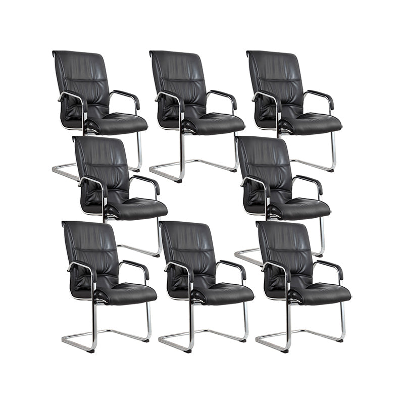 Contemporary Ergonomic Office Chair Mid-Back No Wheels Guest Chair 8 Piece Set Clearhalo 'furn' 'furn_office_chair' 'Furniture' 'Office Chairs' 'Office Furniture' 'office_chair' 6047143