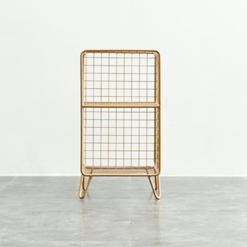 Light Luxury Metal Bookshelf Closed Back Shelf Bookcase with Legs