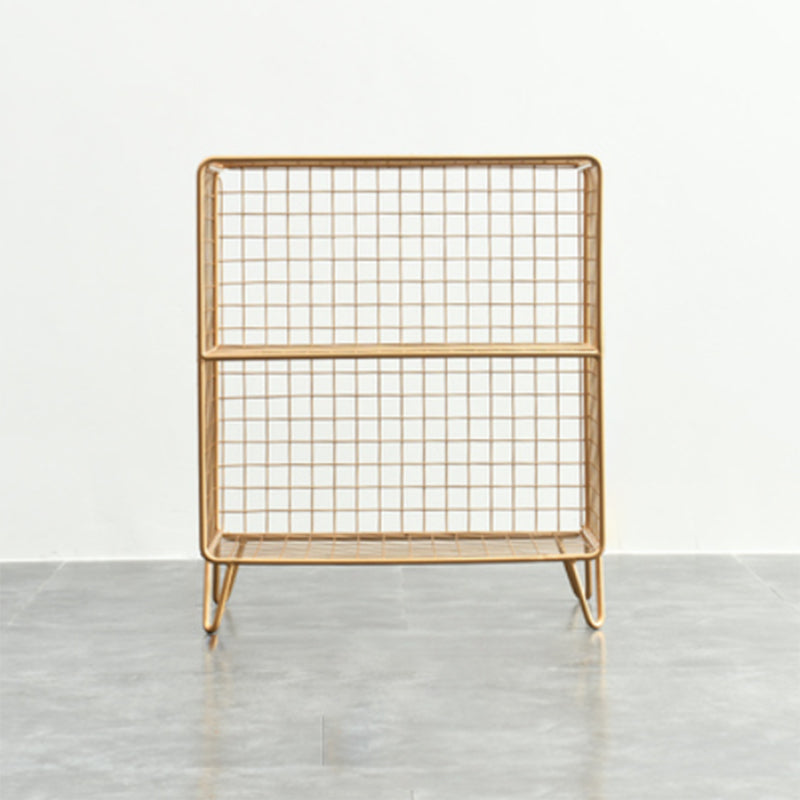 Light Luxury Metal Bookshelf Closed Back Shelf Bookcase with Legs