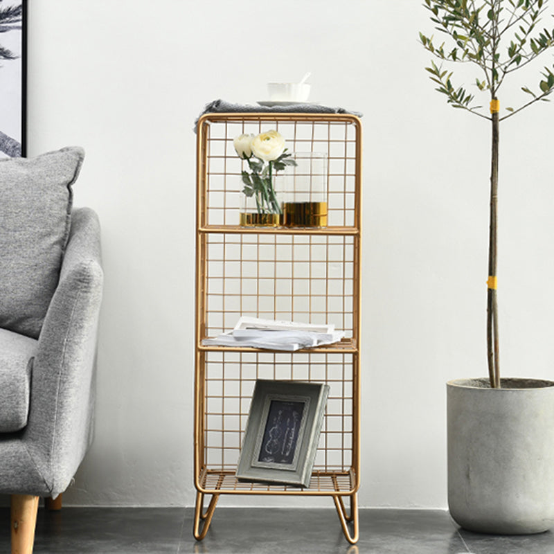 Light Luxury Metal Bookshelf Closed Back Shelf Bookcase with Legs