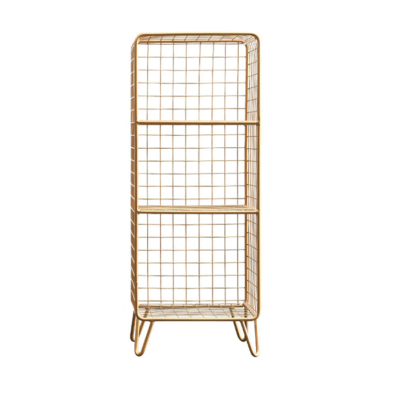 Light Luxury Metal Bookshelf Closed Back Shelf Bookcase with Legs