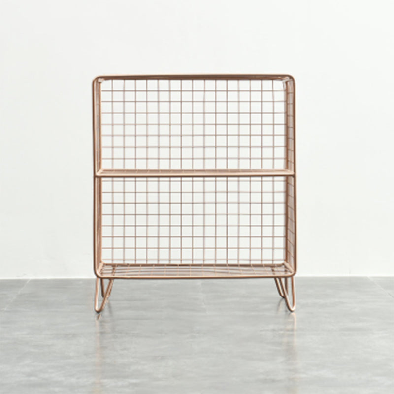 Light Luxury Metal Bookshelf Closed Back Shelf Bookcase with Legs