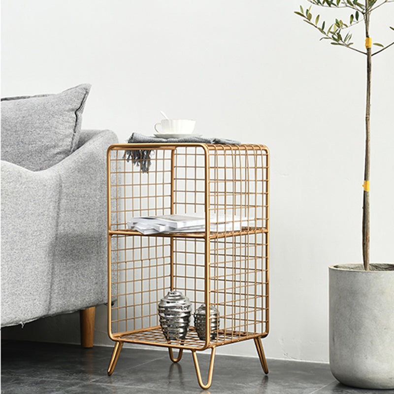 Light Luxury Metal Bookshelf Closed Back Shelf Bookcase with Legs