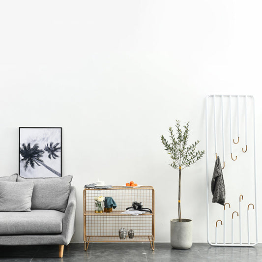 Light Luxury Metal Bookshelf Closed Back Shelf Bookcase with Legs