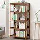 Modern Brown Vertical Book Shelf Bamboo Etagere Open Plank voor thuis