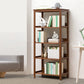 Modern Brown Vertical Book Shelf Bamboo Etagere Open Plank voor thuis