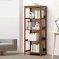 Modern Brown Vertical Book Shelf Bamboo Etagere Open Plank voor thuis
