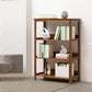 Modern Brown Vertical Book Shelf Bamboo Etagere Open Plank voor thuis